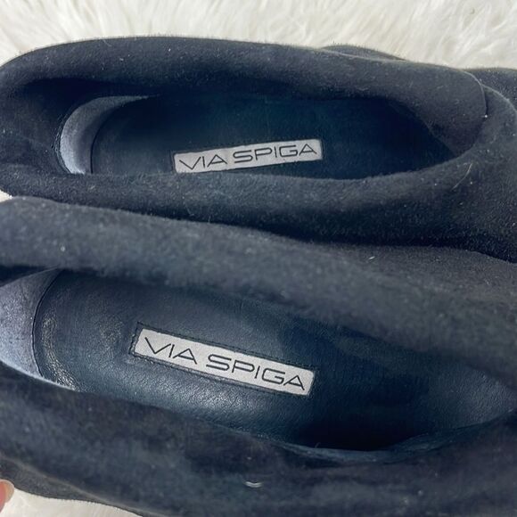 VIA SPIGA black suede ankle heel booties 7 M - Picture 6 of 10